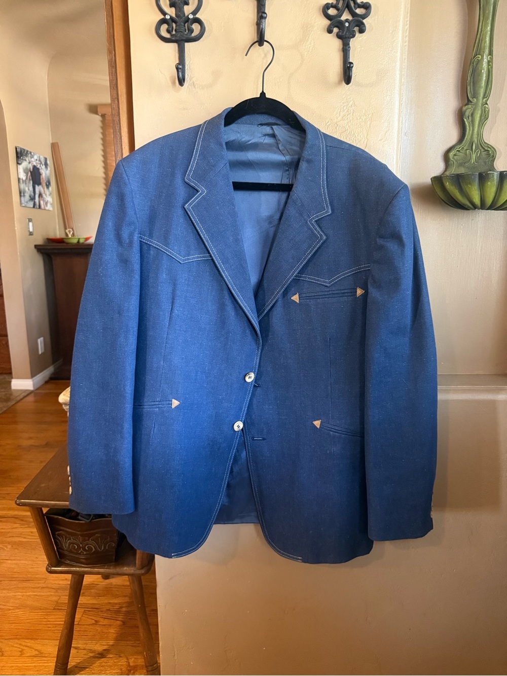Men's Vintage Blue Casual Blazer